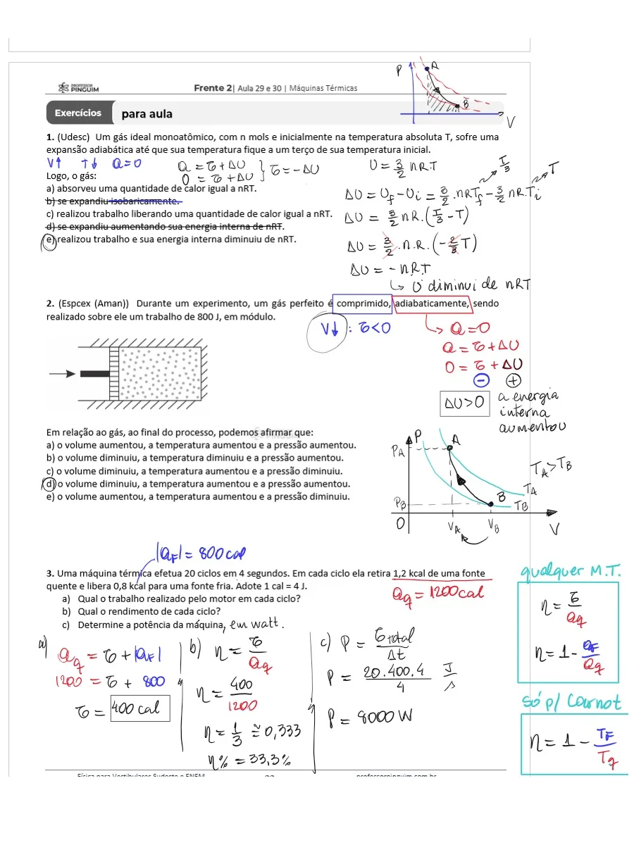Lista de exercícios resolvida pelo Professor Pinguim